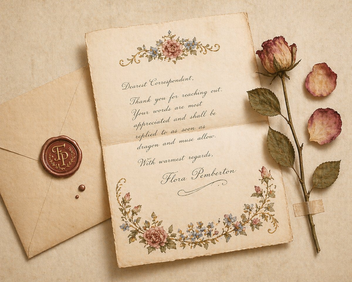 A letter with pressed roses